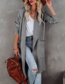 ANRABESS Women's Casual Long Sleeve Draped Open Front Knit Pockets Long Cardigan Jackets Sweater