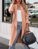 ANRABESS Women's Casual Long Sleeve Draped Open Front Knit Pockets Long Cardigan Jackets Sweater