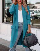 ANRABESS Women's Casual Long Sleeve Draped Open Front Knit Pockets Long Cardigan Jackets Sweater