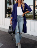 ANRABESS Women's Casual Long Sleeve Draped Open Front Knit Pockets Long Cardigan Jackets Sweater