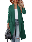 ANRABESS Women's Casual Long Sleeve Draped Open Front Knit Pockets Long Cardigan Jackets Sweater