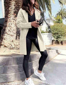 ANRABESS Women's Open Front Knit Cardigan Long Sleeve Lapel Casual Solid Classy Sweater Jacket