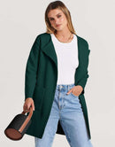 ANRABESS Women's Open Front Knit Cardigan Long Sleeve Lapel Casual Solid Classy Sweater Jacket