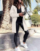 ANRABESS Women's Open Front Knit Cardigan Long Sleeve Lapel Casual Solid Classy Sweater Jacket