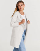 ANRABESS Women's Open Front Knit Cardigan Long Sleeve Lapel Casual Solid Classy Sweater Jacket