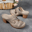 Orthopedic Rhinestones Heel Sandals