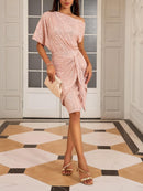 ⏰Hot Sale-Women's Sequin Sparkly Glitter One Shoulder Ruched Bodycon Dress(Buy 2 Free Shipping)