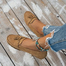 Women's Comfortable Soft Vintage Style Bow Embellished Loafers