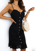 Strap Button Beach Lace Dress
