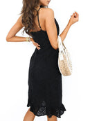 Strap Button Beach Lace Dress