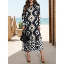 Women's Casual Dress Long Sleeve Bohemian Style Dress Long Sleeve Floral Tie Spring V Neck