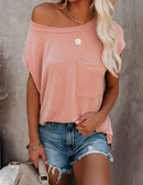 Summer Solid Color Round Neck Short Sleeve T-shirt  (Buy 3 Free Shipping)