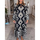 Women's Casual Dress Long Sleeve Bohemian Style Dress Long Sleeve Floral Tie Spring V Neck